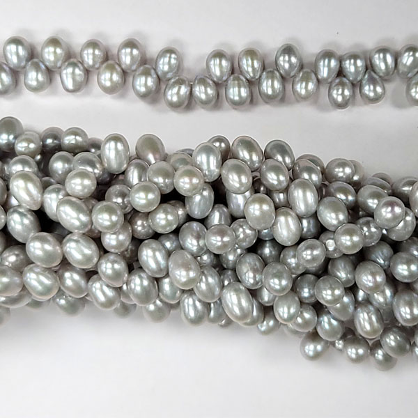 FRESHWATER PEARL DANCING RICE 6.5-7MM SILVER GRAY